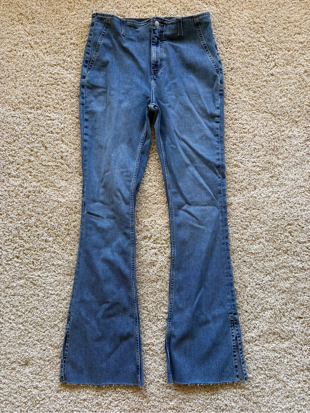Free People We The Free Level Up Slit Bootcut Jeans Women’s 31 High Rise Raw Hem
